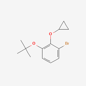 molecular formula C13H17BrO2 B14837699 1-Bromo-3-tert-butoxy-2-cyclopropoxybenzene 