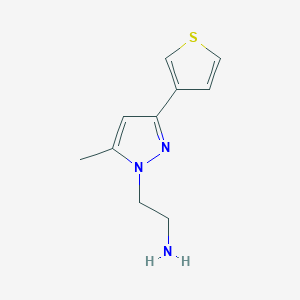 molecular formula C10H13N3S B1483773 2-(5-methyl-3-(thiophen-3-yl)-1H-pyrazol-1-yl)ethan-1-amine CAS No. 2091652-64-9
