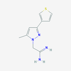 molecular formula C10H12N4S B1483774 2-(5-methyl-3-(thiophen-3-yl)-1H-pyrazol-1-yl)acetimidamide CAS No. 2098133-10-7