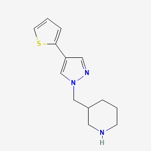 molecular formula C13H17N3S B1483776 3-((4-(噻吩-2-基)-1H-吡唑-1-基)甲基)哌啶 CAS No. 2098046-30-9