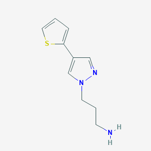 molecular formula C10H13N3S B1483778 3-(4-(thiophen-2-yl)-1H-pyrazol-1-yl)propan-1-amine CAS No. 1871717-73-5