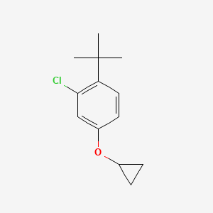 molecular formula C13H17ClO B14837803 1-Tert-butyl-2-chloro-4-cyclopropoxybenzene 