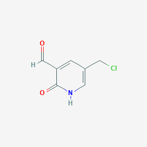 molecular formula C7H6ClNO2 B14837818 5-(Chloromethyl)-2-hydroxynicotinaldehyde 