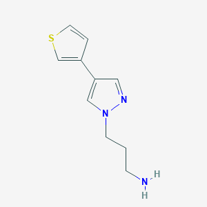 molecular formula C10H13N3S B1483787 3-(4-(噻吩-3-基)-1H-吡唑-1-基)丙胺 CAS No. 1866125-77-0