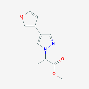 molecular formula C11H12N2O3 B1483792 methyl 2-(4-(furan-3-yl)-1H-pyrazol-1-yl)propanoate CAS No. 2098139-13-8