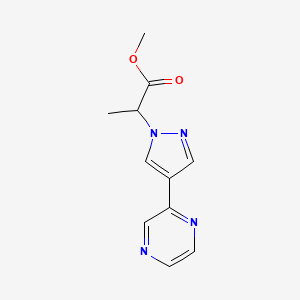 molecular formula C11H12N4O2 B1483793 methyl 2-(4-(pyrazin-2-yl)-1H-pyrazol-1-yl)propanoate CAS No. 2098140-37-3