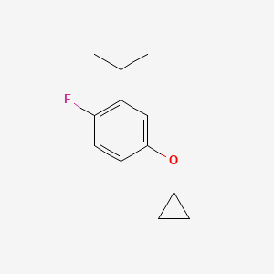 molecular formula C12H15FO B14837956 4-Cyclopropoxy-1-fluoro-2-isopropylbenzene 