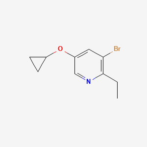 molecular formula C10H12BrNO B14837972 3-Bromo-5-cyclopropoxy-2-ethylpyridine 