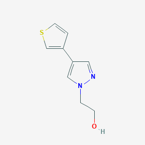 molecular formula C9H10N2OS B1483798 2-(4-(thiophen-3-yl)-1H-pyrazol-1-yl)ethan-1-ol CAS No. 2090371-26-7