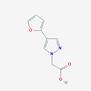 molecular formula C9H8N2O3 B1483800 2-(4-(furan-2-yl)-1H-pyrazol-1-yl)acetic acid CAS No. 2091697-85-5