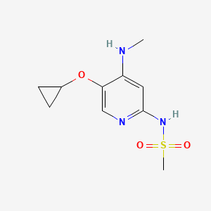 molecular formula C10H15N3O3S B14838000 N-(5-Cyclopropoxy-4-(methylamino)pyridin-2-YL)methanesulfonamide 