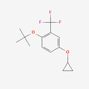 molecular formula C14H17F3O2 B14838026 1-Tert-butoxy-4-cyclopropoxy-2-(trifluoromethyl)benzene 