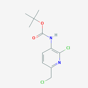 molecular formula C11H14Cl2N2O2 B14838036 Tert-butyl 2-chloro-6-(chloromethyl)pyridin-3-ylcarbamate 