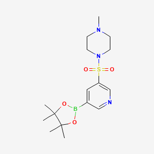 molecular formula C16H26BN3O4S B14838048 1-Methyl-4-(5-(4,4,5,5-tetramethyl-1,3,2-dioxaborolan-2-YL)pyridin-3-ylsulfonyl)piperazine 