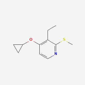 molecular formula C11H15NOS B14838051 4-Cyclopropoxy-3-ethyl-2-(methylthio)pyridine 