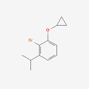 molecular formula C12H15BrO B14838066 2-Bromo-1-cyclopropoxy-3-isopropylbenzene 