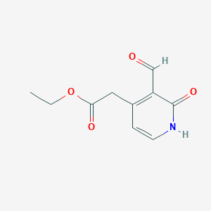 molecular formula C10H11NO4 B14838074 Ethyl (3-formyl-2-hydroxypyridin-4-YL)acetate 