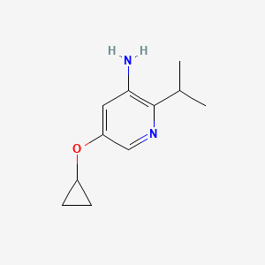 molecular formula C11H16N2O B14838078 5-Cyclopropoxy-2-isopropylpyridin-3-amine 