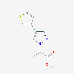 molecular formula C10H10N2O2S B1483809 2-(4-(噻吩-3-基)-1H-吡唑-1-基)丙酸 CAS No. 2090590-47-7