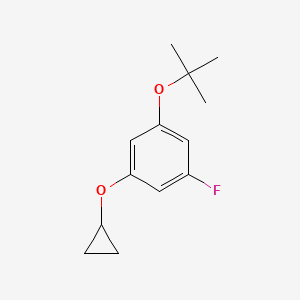 molecular formula C13H17FO2 B14838098 1-Tert-butoxy-3-cyclopropoxy-5-fluorobenzene 