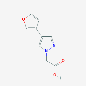 molecular formula C9H8N2O3 B1483811 2-(4-(furan-3-yl)-1H-pyrazol-1-yl)acetic acid CAS No. 2091607-14-4