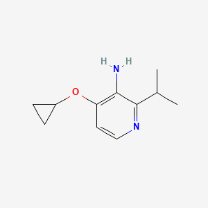 molecular formula C11H16N2O B14838113 4-Cyclopropoxy-2-isopropylpyridin-3-amine 