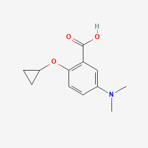 molecular formula C12H15NO3 B14838145 2-Cyclopropoxy-5-(dimethylamino)benzoic acid 