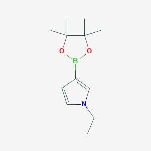 molecular formula C12H20BNO2 B14838151 1-Ethyl-3-(4,4,5,5-tetramethyl-1,3,2-dioxaborolan-2-YL)-pyrrole 