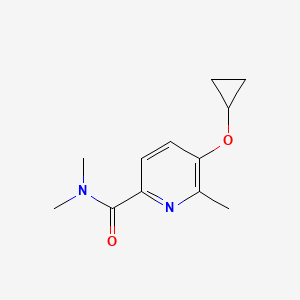 molecular formula C12H16N2O2 B14838189 5-Cyclopropoxy-N,N,6-trimethylpicolinamide 