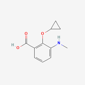 molecular formula C11H13NO3 B14838195 2-Cyclopropoxy-3-(methylamino)benzoic acid 