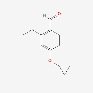 molecular formula C12H14O2 B14838210 4-Cyclopropoxy-2-ethylbenzaldehyde 