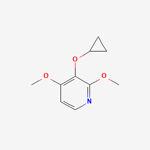 molecular formula C10H13NO3 B14838218 3-Cyclopropoxy-2,4-dimethoxypyridine 