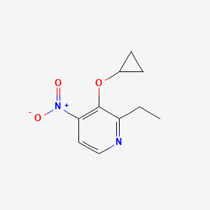 molecular formula C10H12N2O3 B14838261 3-Cyclopropoxy-2-ethyl-4-nitropyridine 