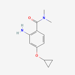 molecular formula C12H16N2O2 B14838267 2-Amino-4-cyclopropoxy-N,N-dimethylbenzamide 