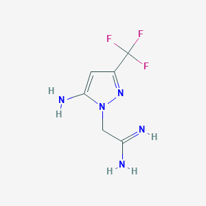 molecular formula C6H8F3N5 B1483827 2-(5-amino-3-(trifluoromethyl)-1H-pyrazol-1-yl)acetimidamide CAS No. 2091121-92-3
