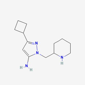 3-cyclobutyl-1-(piperidin-2-ylmethyl)-1H-pyrazol-5-amine