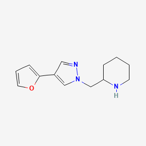 molecular formula C13H17N3O B1483830 2-((4-(furan-2-yl)-1H-pyrazol-1-yl)methyl)piperidine CAS No. 2098022-71-8