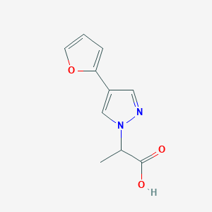 molecular formula C10H10N2O3 B1483831 2-(4-(呋喃-2-基)-1H-吡唑-1-基)丙酸 CAS No. 2091160-58-4