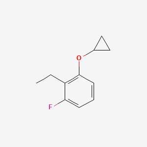 molecular formula C11H13FO B14838311 1-Cyclopropoxy-2-ethyl-3-fluorobenzene 