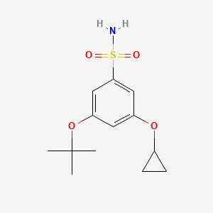 molecular formula C13H19NO4S B14838336 3-Tert-butoxy-5-cyclopropoxybenzenesulfonamide 