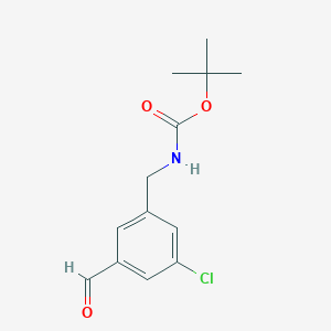 molecular formula C13H16ClNO3 B14838343 Tert-butyl 3-chloro-5-formylbenzylcarbamate 