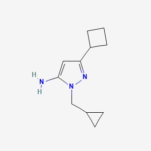 molecular formula C11H17N3 B1483835 3-cyclobutyl-1-(cyclopropylmethyl)-1H-pyrazol-5-amine CAS No. 2098019-33-9
