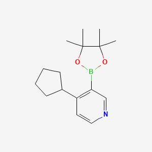 molecular formula C16H24BNO2 B14838366 4-Cyclopentyl-3-(4,4,5,5-tetramethyl-1,3,2-dioxaborolan-2-YL)pyridine 