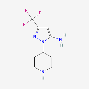 molecular formula C9H13F3N4 B1483837 1-(piperidin-4-yl)-3-(trifluoromethyl)-1H-pyrazol-5-amine CAS No. 2098088-32-3
