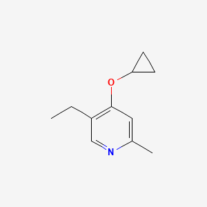 molecular formula C11H15NO B14838379 4-Cyclopropoxy-5-ethyl-2-methylpyridine 