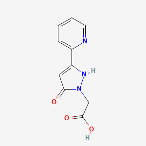 molecular formula C10H9N3O3 B1483838 2-(5-hydroxy-3-(pyridin-2-yl)-1H-pyrazol-1-yl)acetic acid CAS No. 2090878-94-5