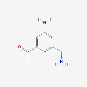 molecular formula C9H12N2O B14838384 1-[3-Amino-5-(aminomethyl)phenyl]ethanone 