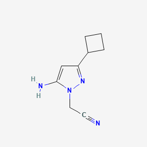 molecular formula C9H12N4 B1483844 2-(5-amino-3-cyclobutyl-1H-pyrazol-1-yl)acetonitrile CAS No. 2092239-42-2