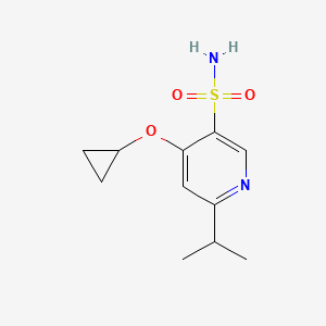 molecular formula C11H16N2O3S B14838450 4-Cyclopropoxy-6-isopropylpyridine-3-sulfonamide 