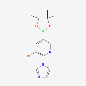 3-Bromo-2-(imidazol-1-YL)-5-(4,4,5,5-tetramethyl-1,3,2-dioxaborolan-2-YL)pyridine